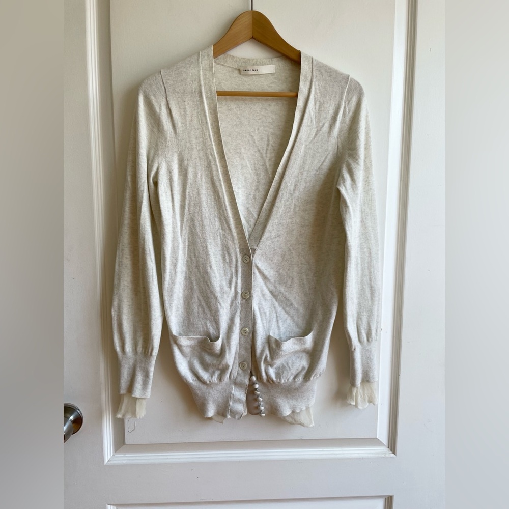 Sacai Luck Japan Silk Cotton Unfinished Cardigan 2 Raw Victorian Avant Garde
